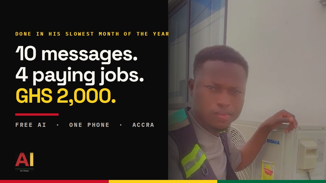 Cover image for 10 Messages. 4 Paying Jobs. GHS 2,000 — how ten messages from a phone turned into four paying jobs.