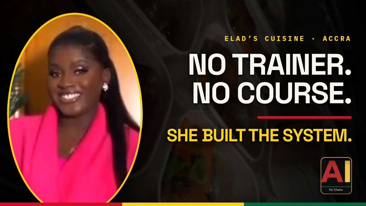 Tiffany, a caterer in Accra who built a complete system for her business using free tools on her phone.